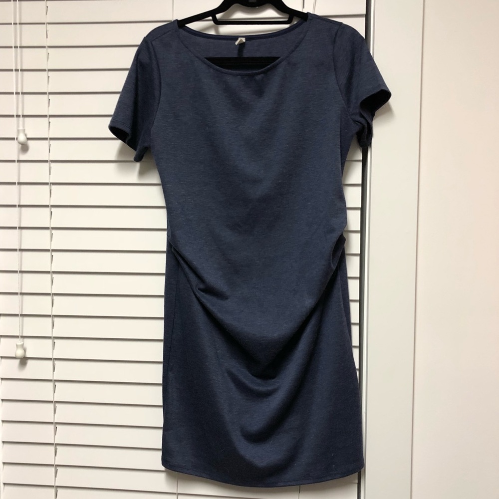 Pink blush large navy fitted maternity dress